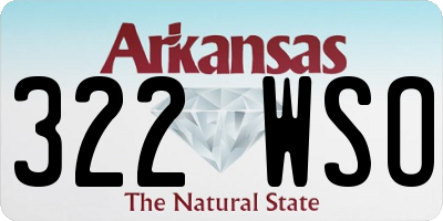 AR license plate 322WSO