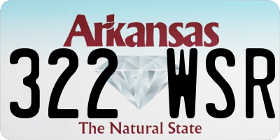 AR license plate 322WSR
