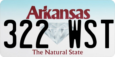 AR license plate 322WST