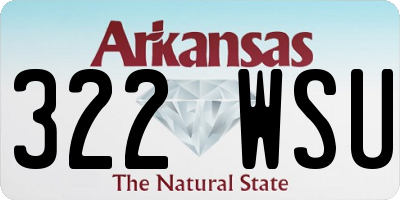 AR license plate 322WSU