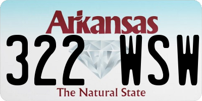 AR license plate 322WSW