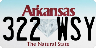 AR license plate 322WSY