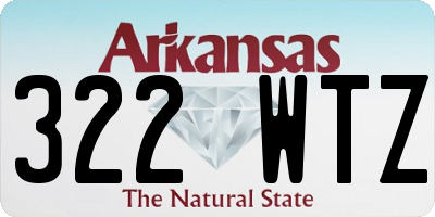 AR license plate 322WTZ