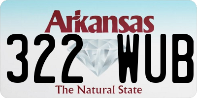 AR license plate 322WUB