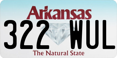 AR license plate 322WUL