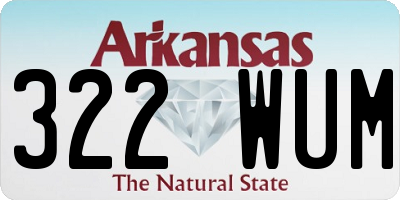AR license plate 322WUM
