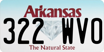 AR license plate 322WVO