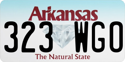 AR license plate 323WGO
