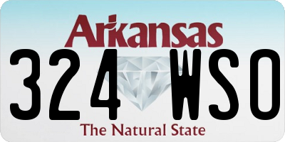 AR license plate 324WSO