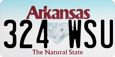 AR license plate 324WSU