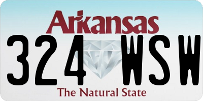 AR license plate 324WSW