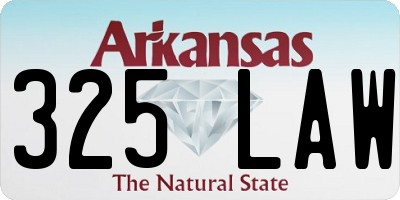 AR license plate 325LAW