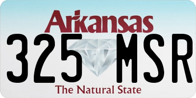 AR license plate 325MSR