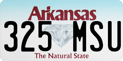 AR license plate 325MSU