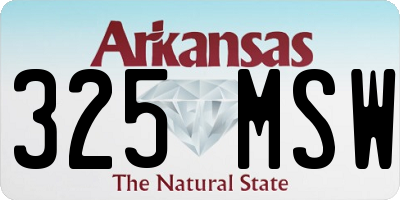 AR license plate 325MSW