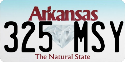 AR license plate 325MSY