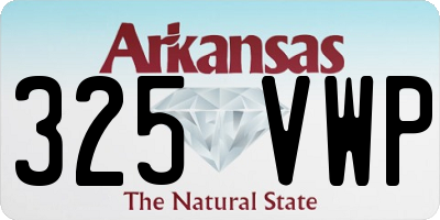 AR license plate 325VWP