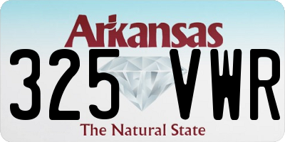 AR license plate 325VWR
