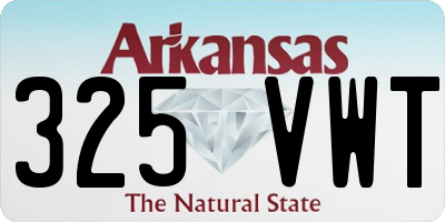 AR license plate 325VWT