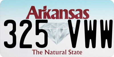 AR license plate 325VWW