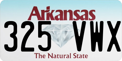 AR license plate 325VWX
