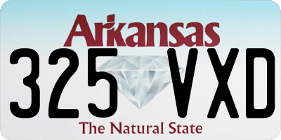 AR license plate 325VXD