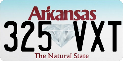 AR license plate 325VXT