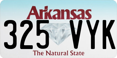 AR license plate 325VYK