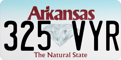 AR license plate 325VYR