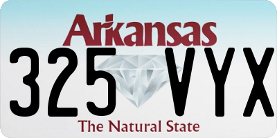 AR license plate 325VYX