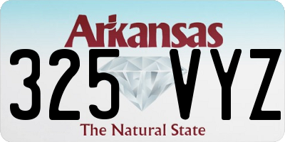 AR license plate 325VYZ