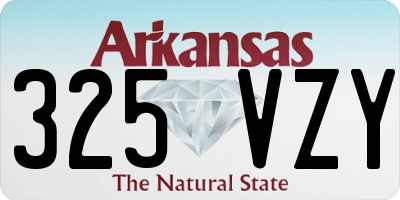 AR license plate 325VZY