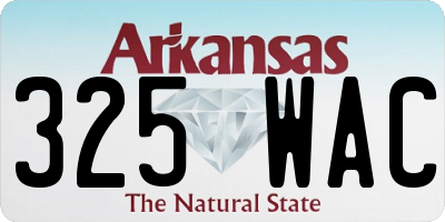 AR license plate 325WAC