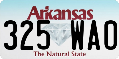 AR license plate 325WAO