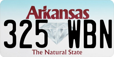 AR license plate 325WBN