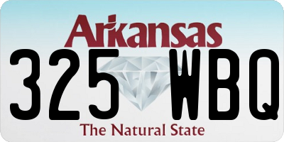 AR license plate 325WBQ