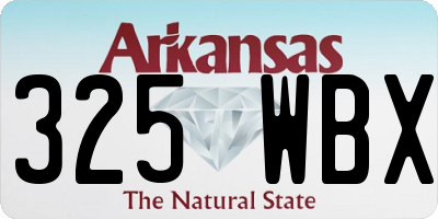 AR license plate 325WBX