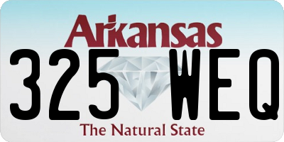 AR license plate 325WEQ