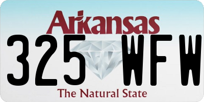 AR license plate 325WFW