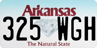 AR license plate 325WGH