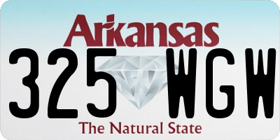 AR license plate 325WGW