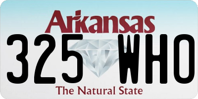 AR license plate 325WHO