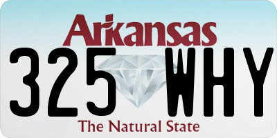 AR license plate 325WHY