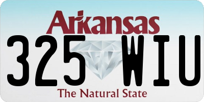 AR license plate 325WIU