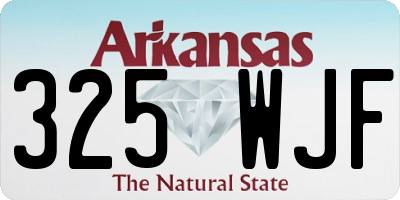 AR license plate 325WJF