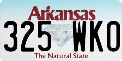 AR license plate 325WKO