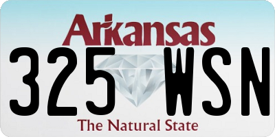 AR license plate 325WSN