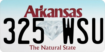 AR license plate 325WSU