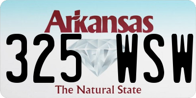 AR license plate 325WSW