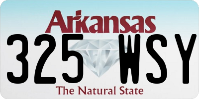 AR license plate 325WSY
